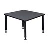 Kee Square Tables > Height Adjustable > Square Classroom Tables, 30 X 30 X 23-34, Wood|Metal Top, Gray TB3030GYAPBK